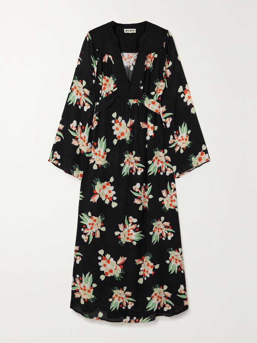 Rixo Anela Floral-print Crepe Midi Dress - UK 6