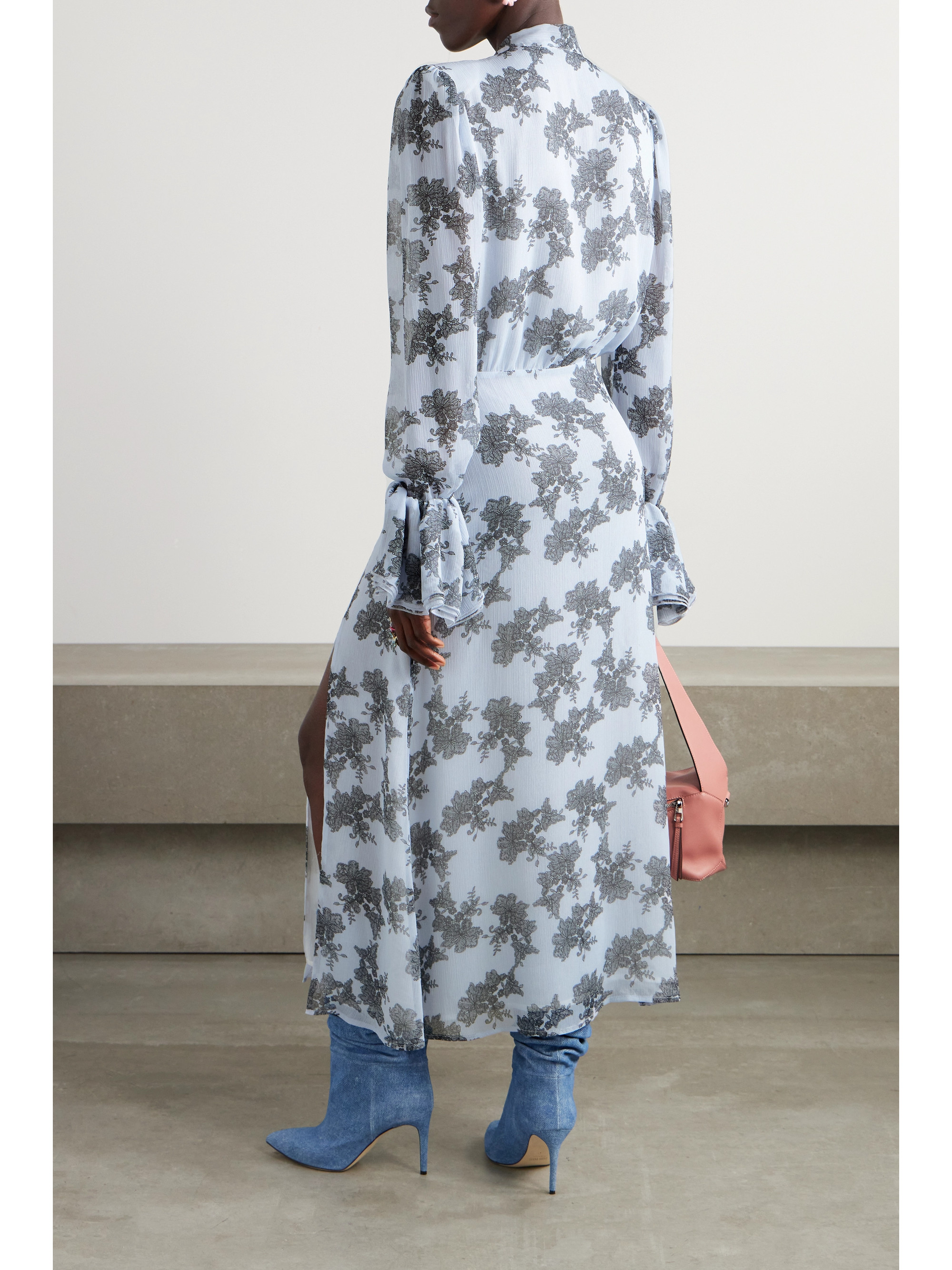 ROTATE Birger Christensen + NET SUSTAIN Ginny floral-print recycled-chiffon midi dress thumbnail