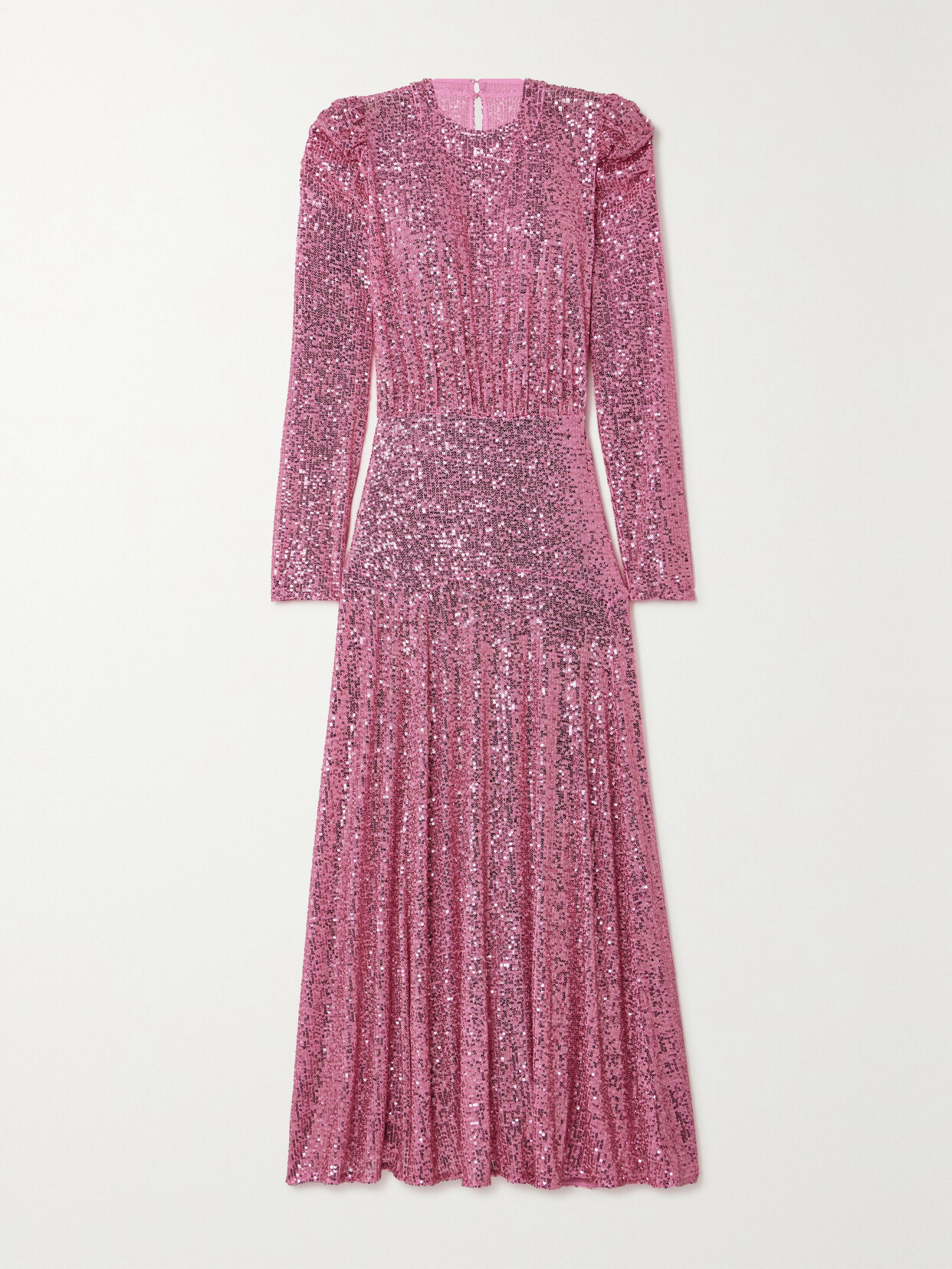 RIXO - Cerise Gathered Sequined Stretch-tulle Midi Dress - Pink