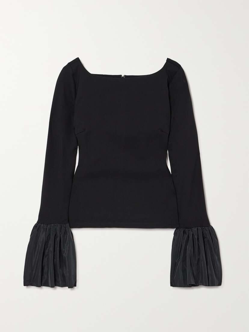 Staud Paige Taffeta-trimmed Ponte Top - x large