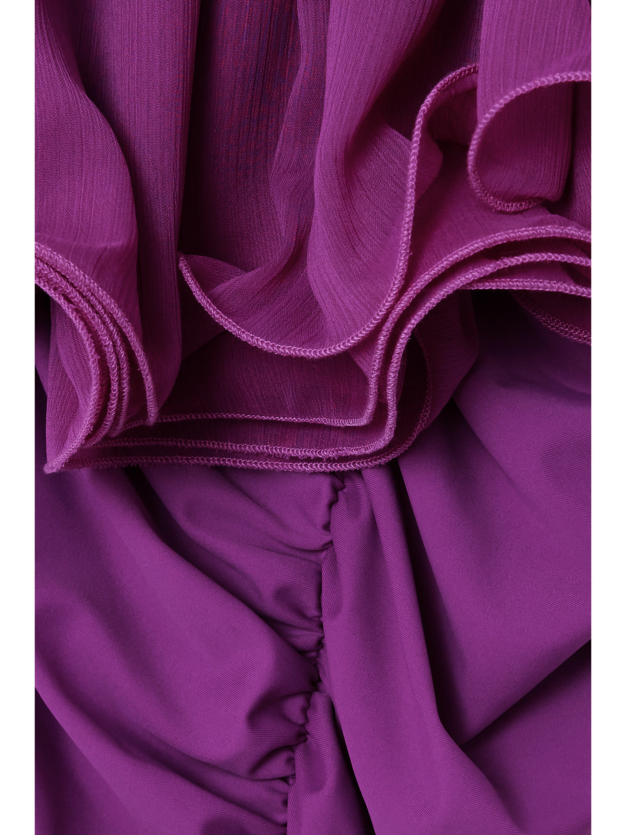ROTATE Birger Christensen + NET SUSTAIN one-shoulder ruffled ruched recycled-chiffon mini dress thumbnail