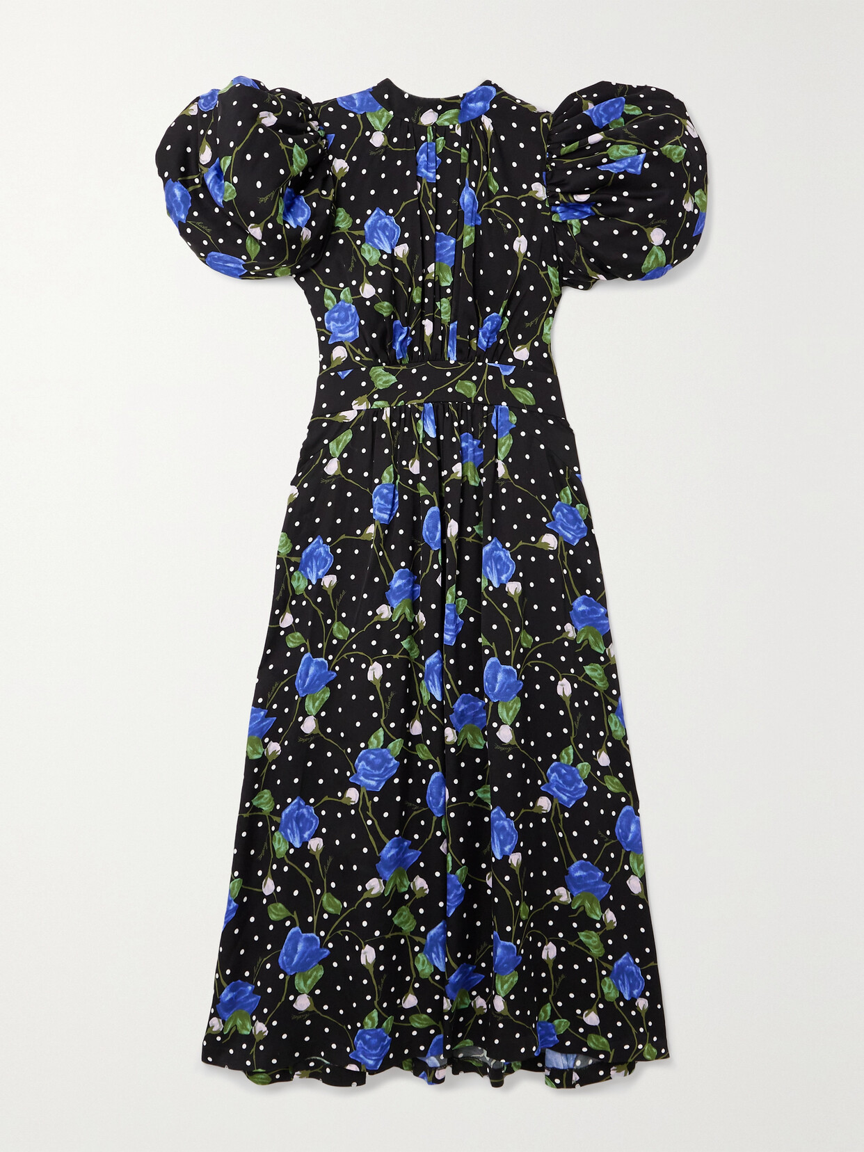 ROTATE Birger Christensen Noon Open-back Printed Satin Midi Dress - Multi