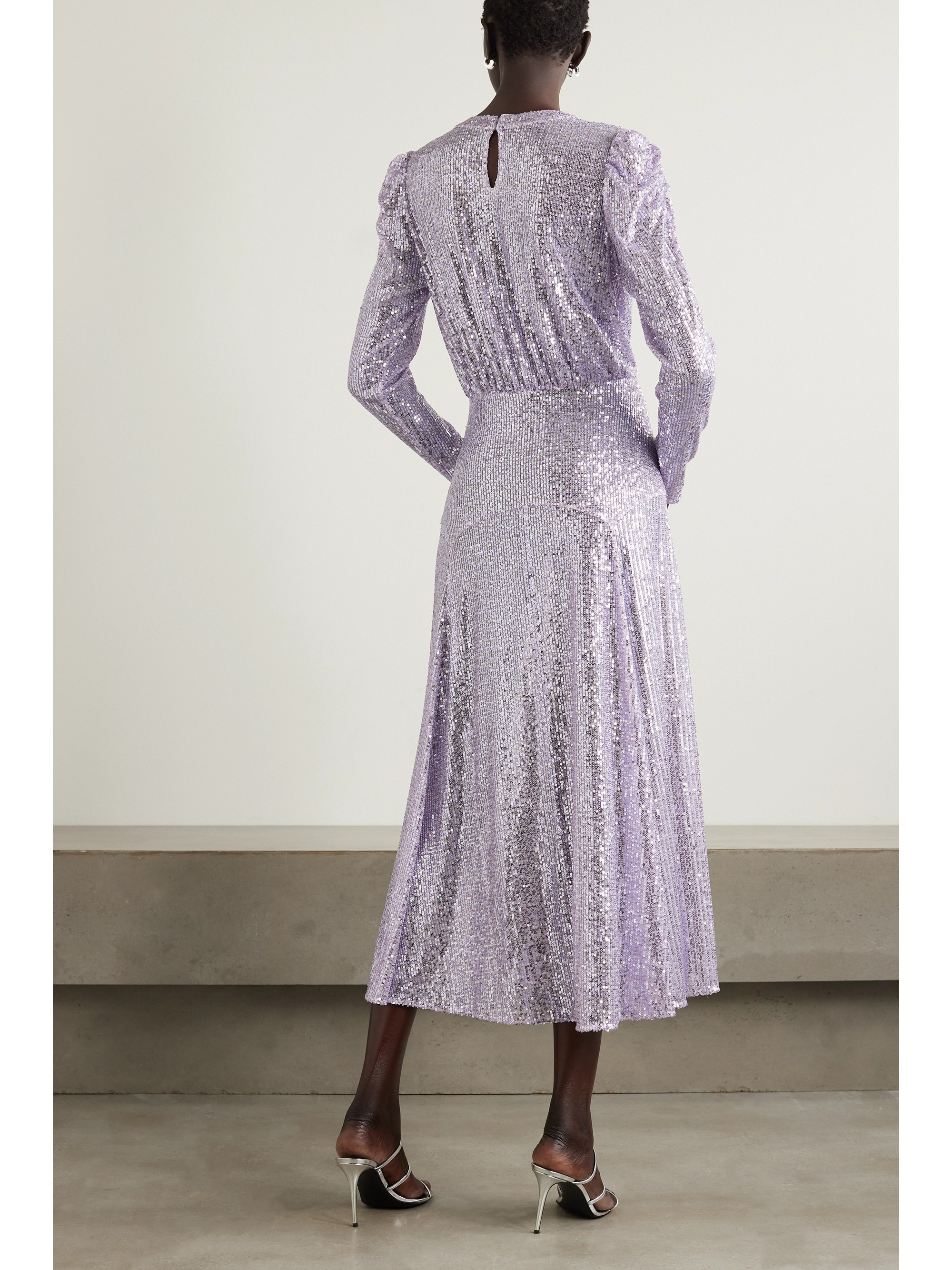 RIXO Cerise gathered sequined stretch-tulle midi dress thumbnail