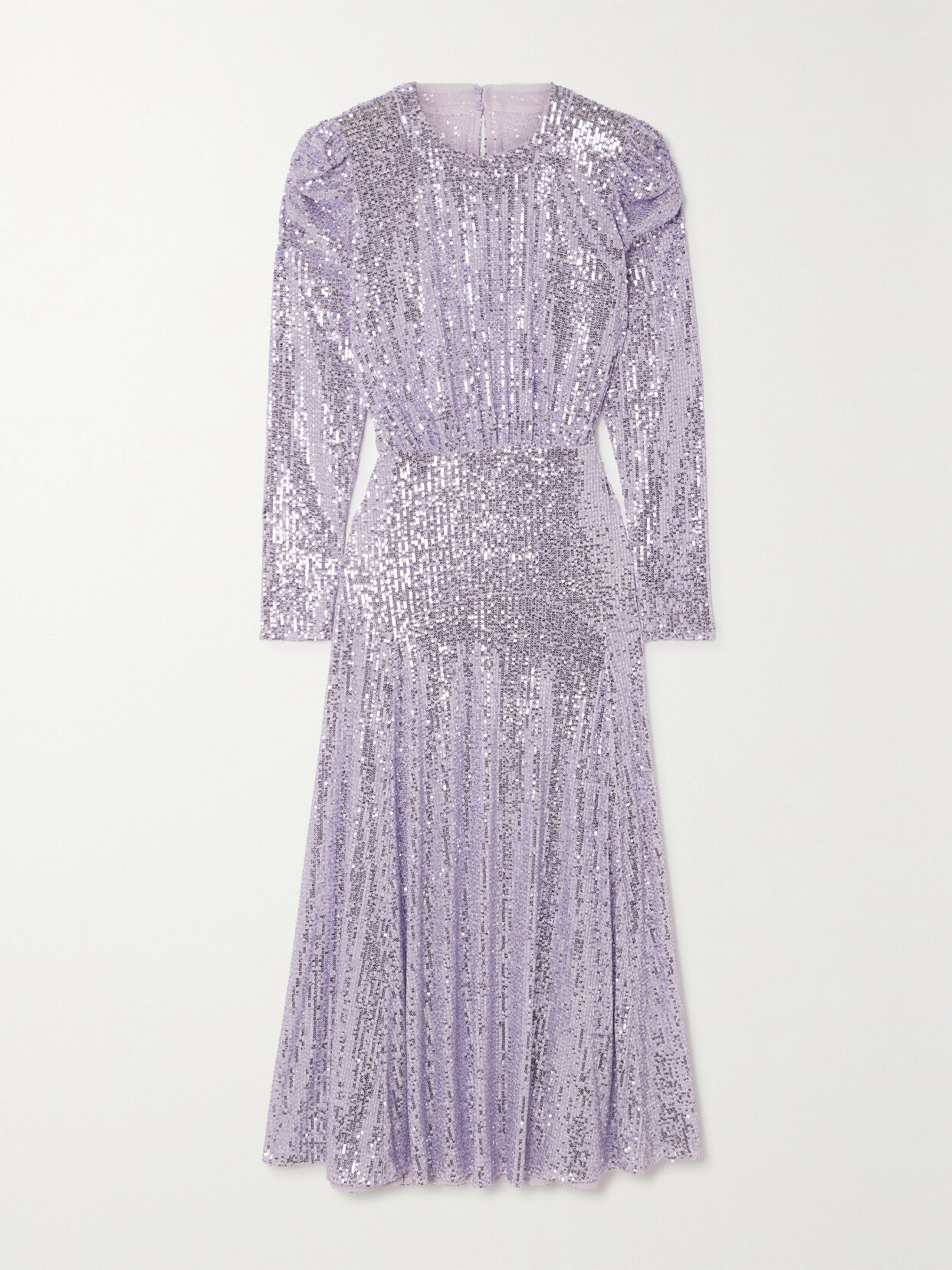 RIXO - Cerise Gathered Sequined Stretch-tulle Midi Dress - Purple