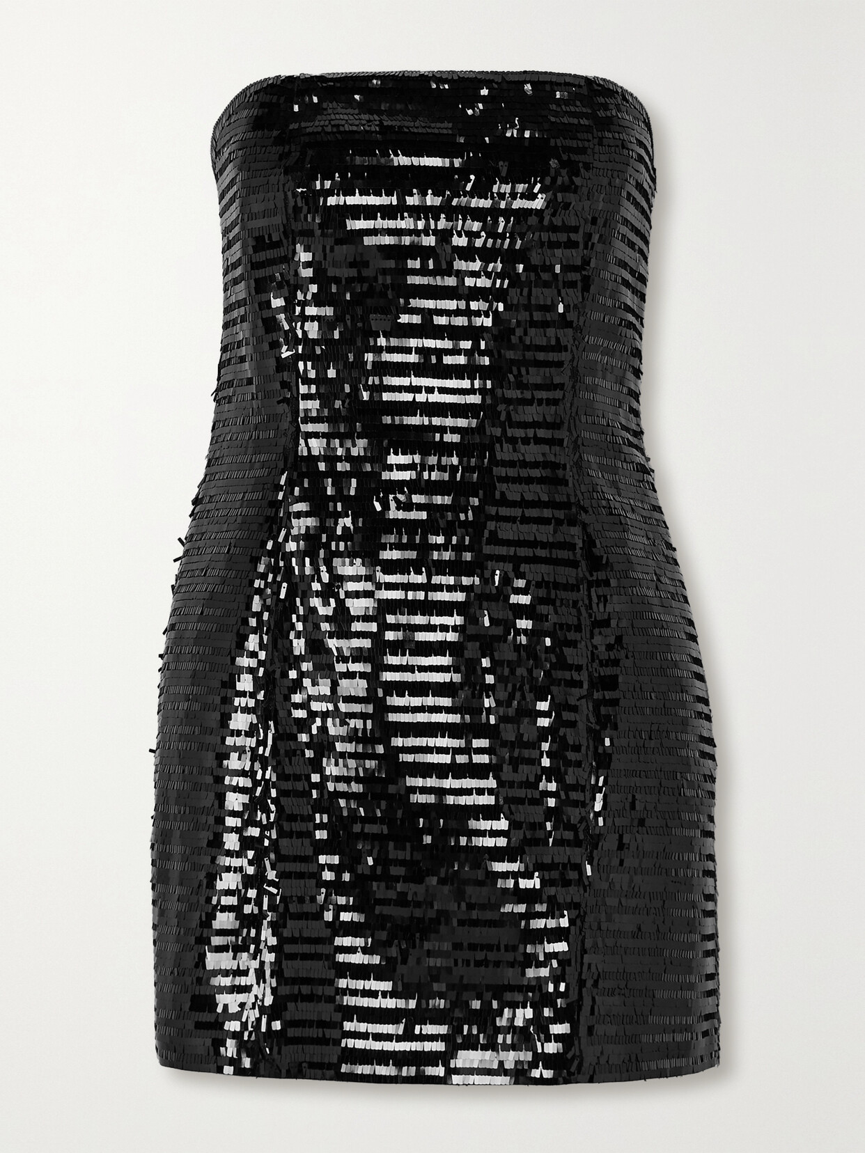 A.L.C. - Elsie Strapless Sequined Satin Mini Dress - Black