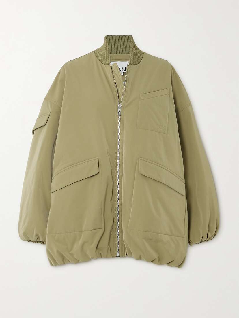 Ganni + Net Sustain Oversized Shell Bomber Jacket