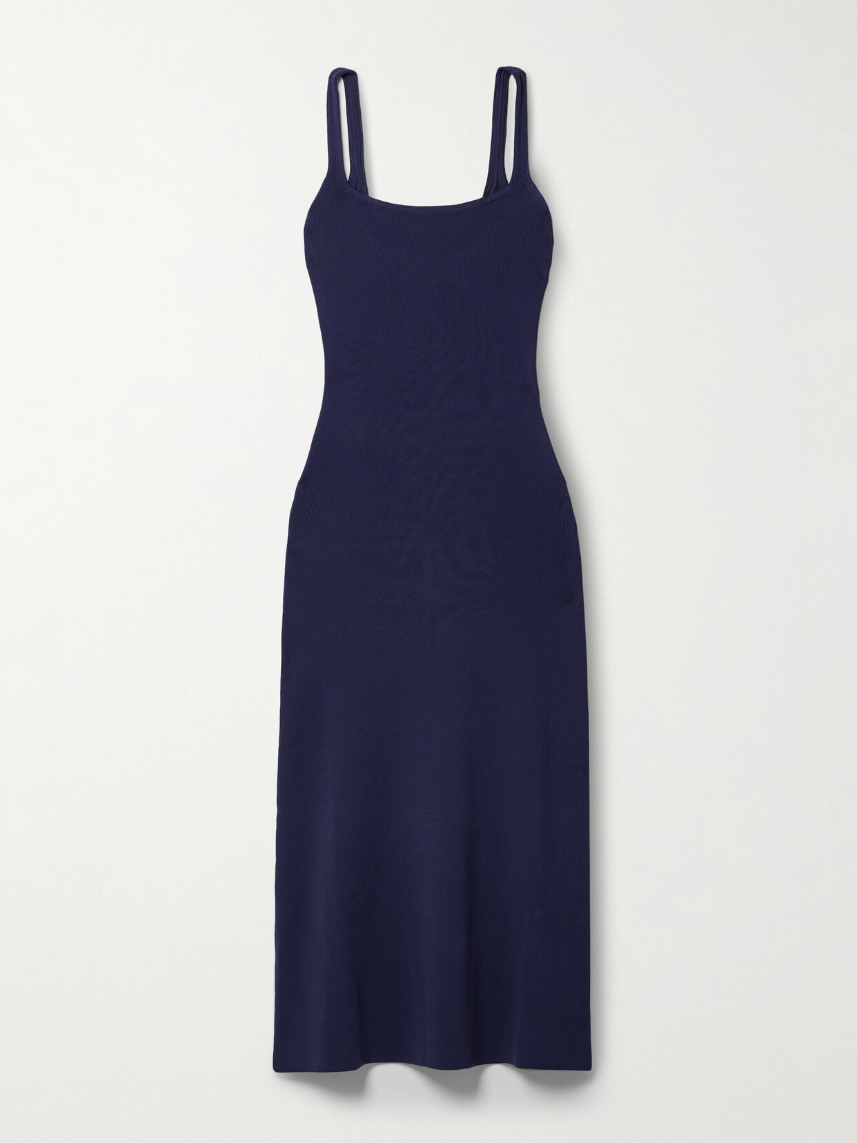 Staud Navy Paityn Midi Dress In Blue