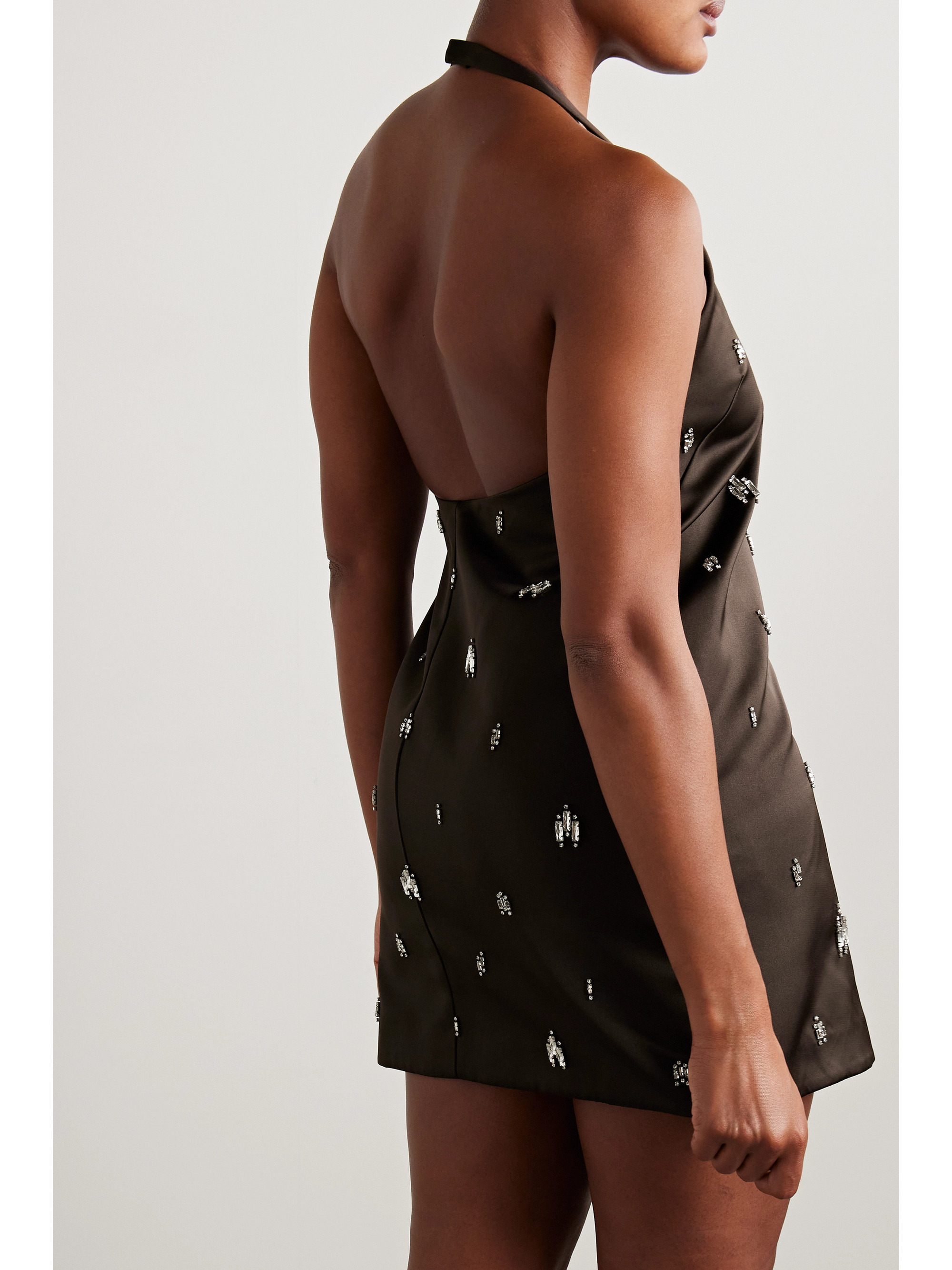 A.L.C. Sophia crystal-embellished duchesse-satin halterneck mini dress thumbnail