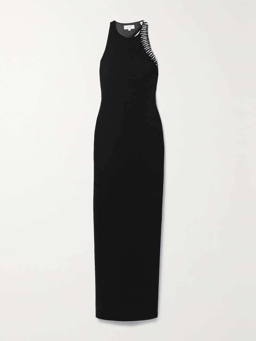 A.L.C. Skyler Open-back Crystal-embellished Cady Gown