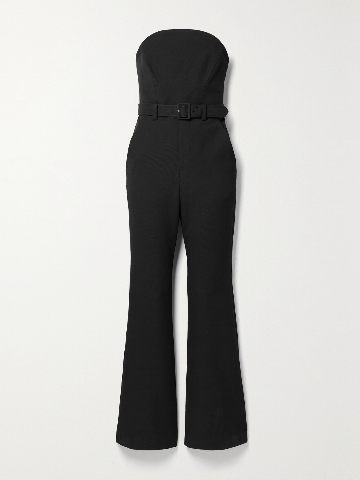 Shop A.l.c Kate Strapless Belted Twill Jumpsuit In Black