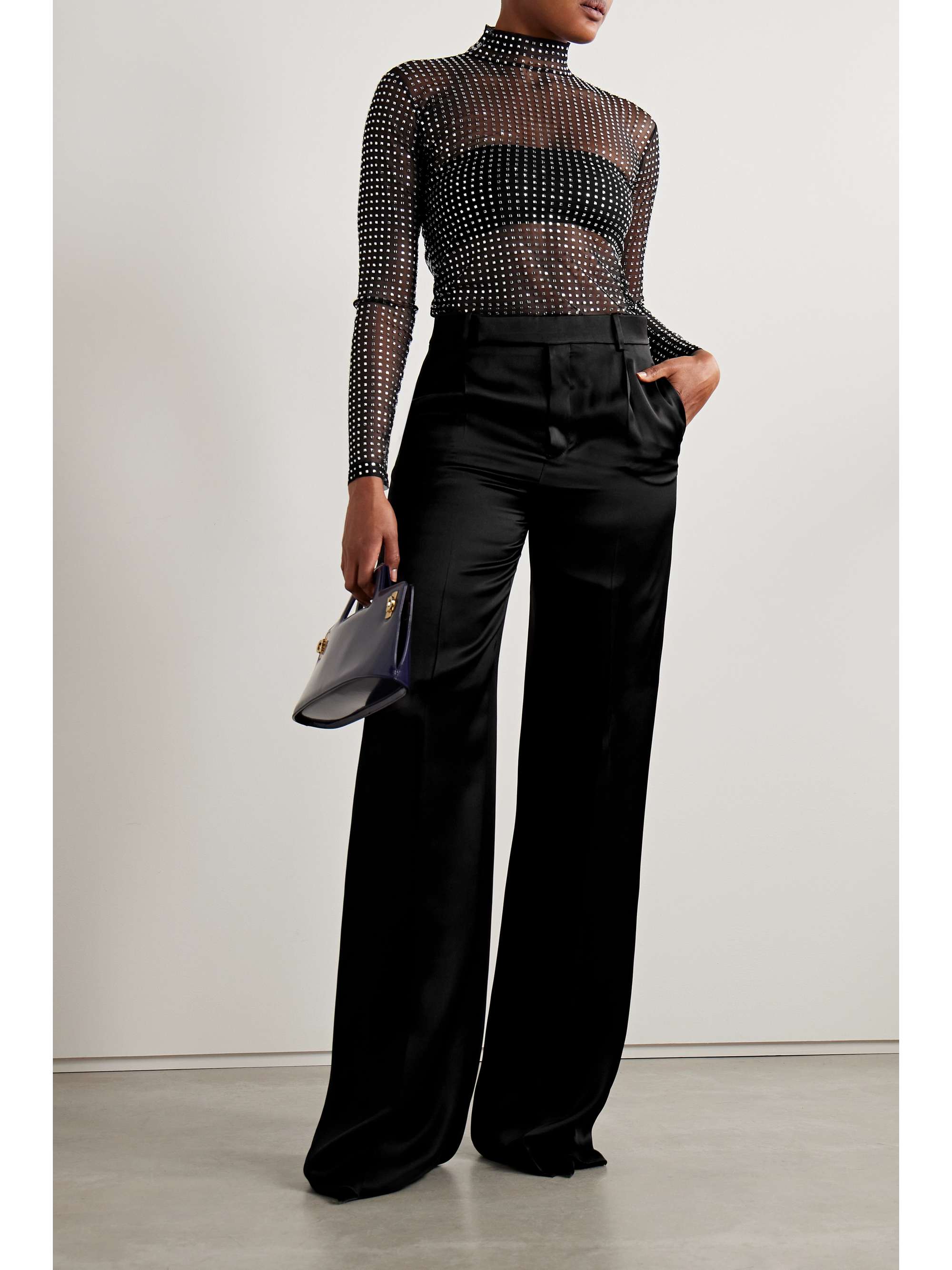 A.L.C. James crystal-embellished mesh turtleneck top | NET-A-PORTER