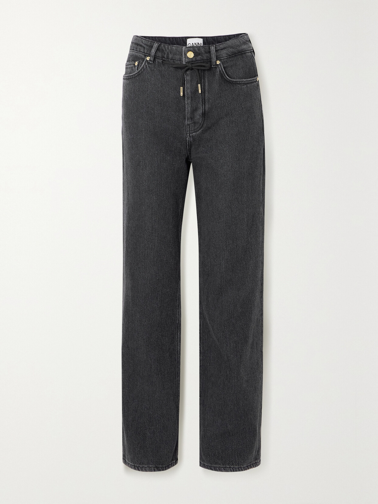 GANNI - + Net Sustain Izey High-rise Wide-leg Organic Jeans - Black