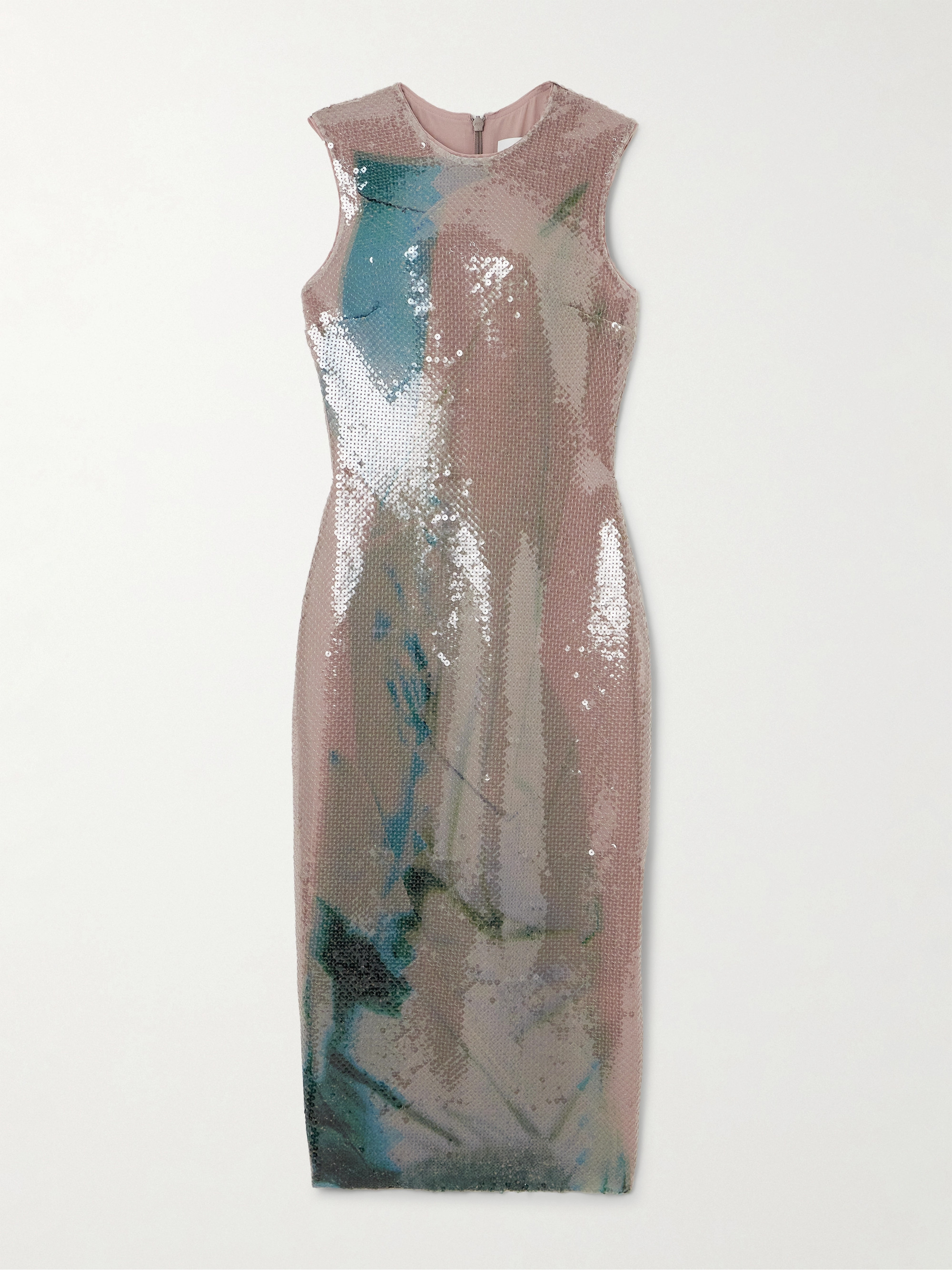 16Arlington Aveo printed sequined chiffon midi dress