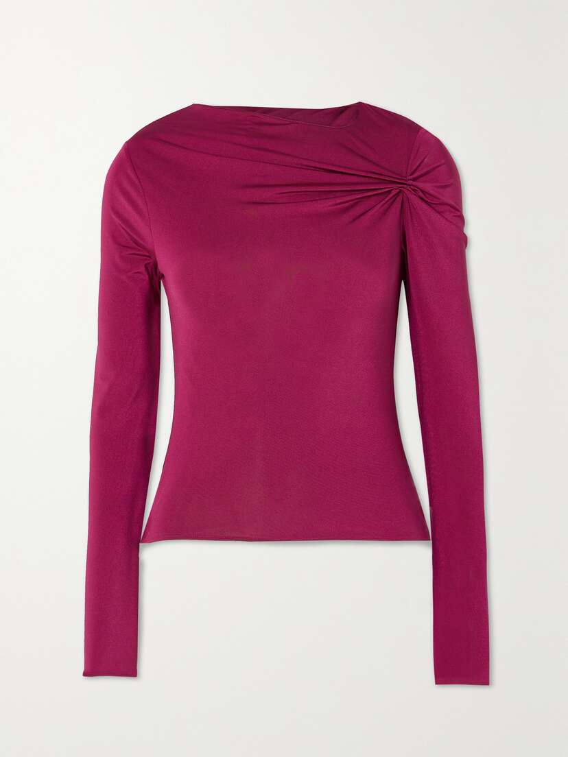 16Arlington Nubria Gathered Stretch-jersey Top