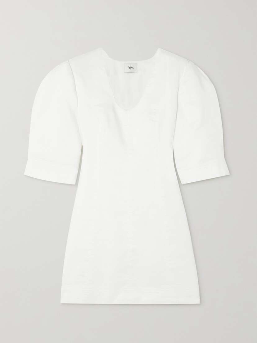 Aje Hunter Embellished Cutout Linen-blend Mini Dress - UK 14