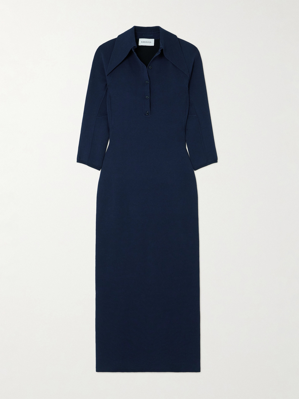 16arlington Alerone Silk And Cotton-blend Midi Dress In Blue