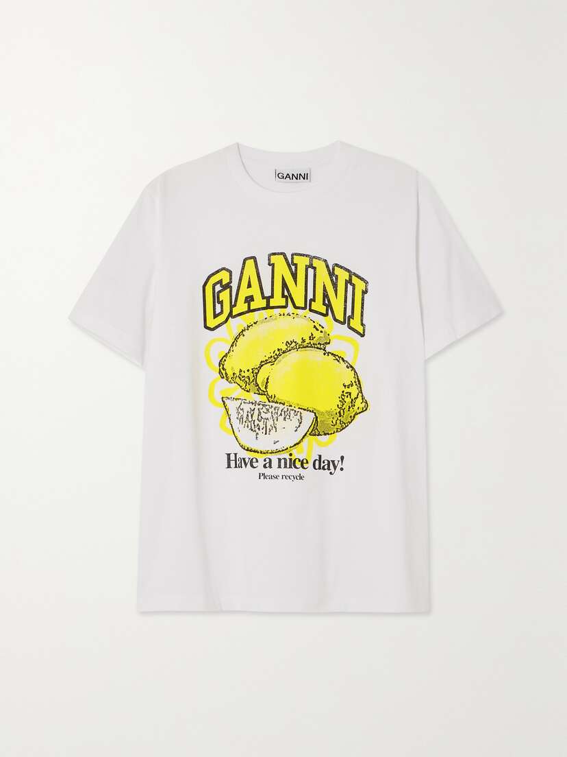 GANNI + Net Sustain Printed Organic Cotton-jersey T-shirt
