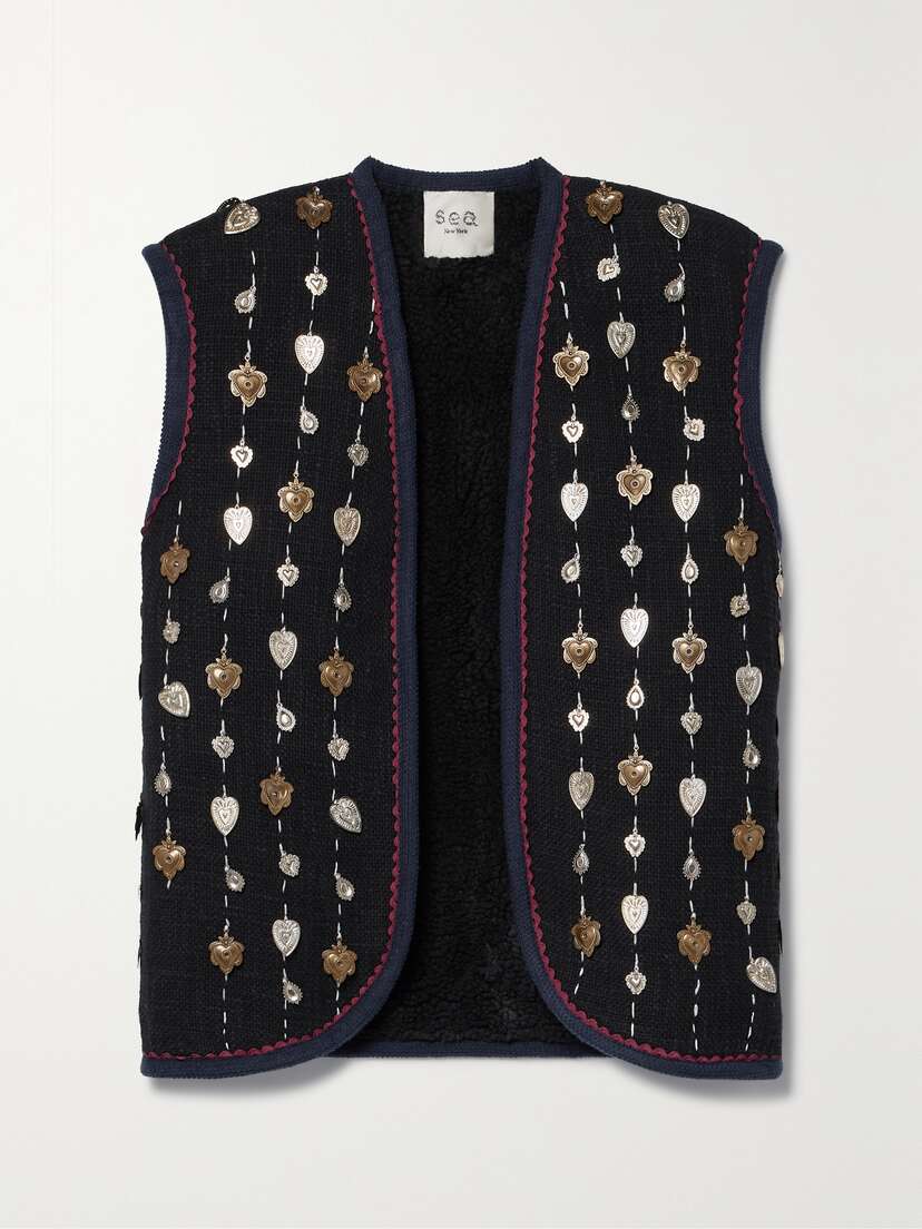 Sea Betina Embellished Tweed Vest