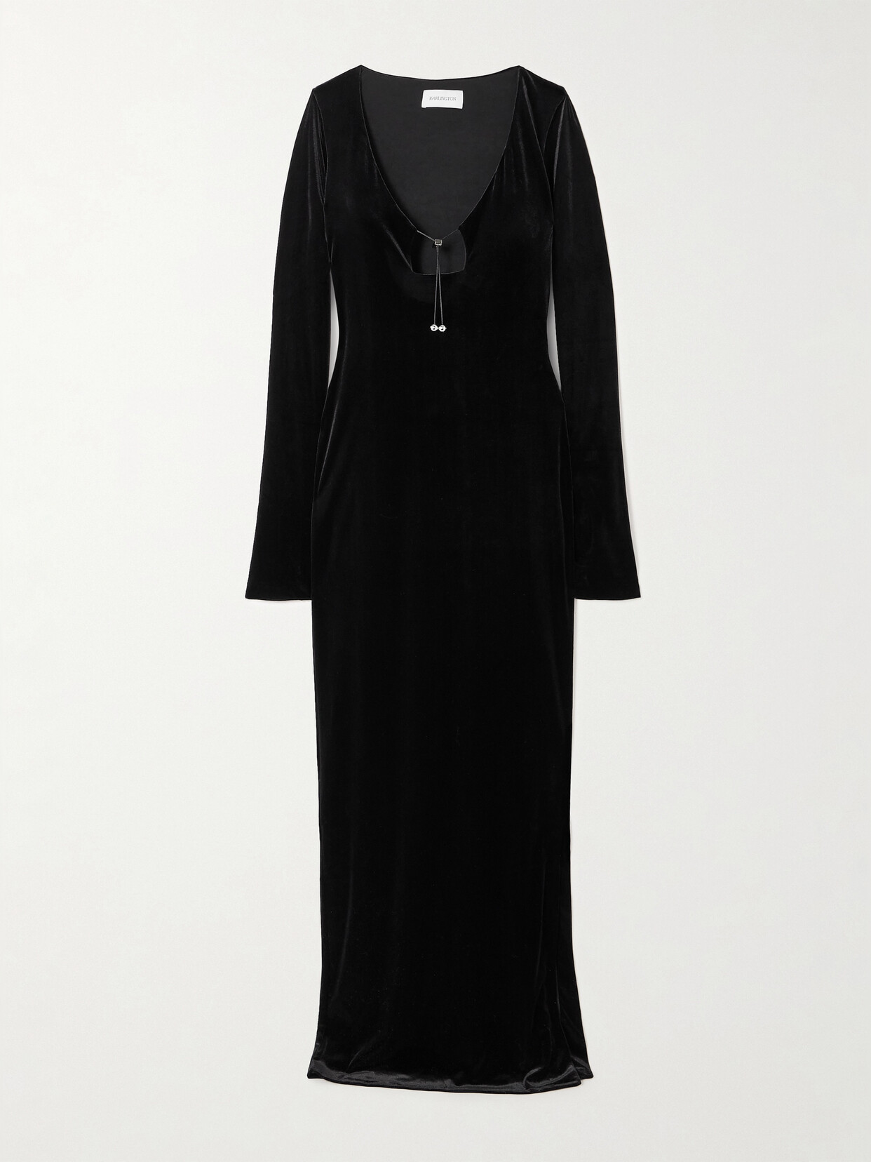 16ARLINGTON - Solaria Cutout Stretch-velvet Maxi Dress - Black