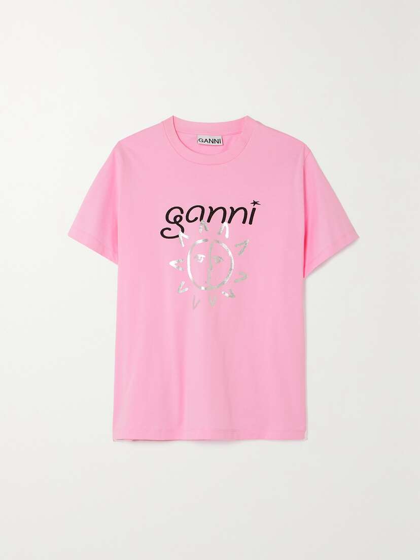 Ganni + Net Sustain Printed Organic Cotton-jersey T-shirt -  - x large