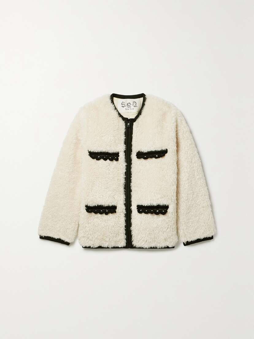 Sea Harper Crocheted Wool-trimmed Faux Fur Jacket