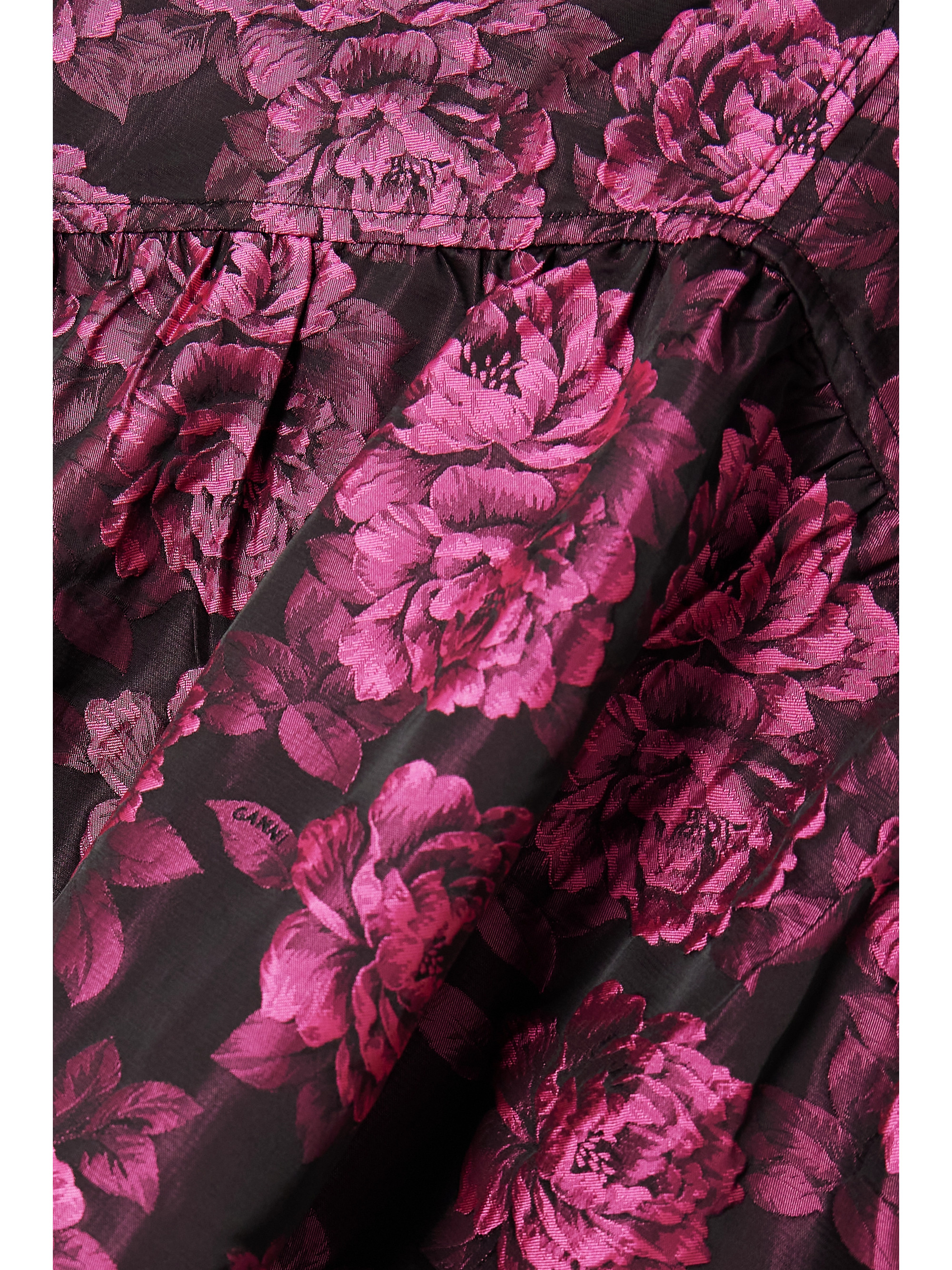 GANNI + NET SUSTAIN floral-print jacquard midi dress
