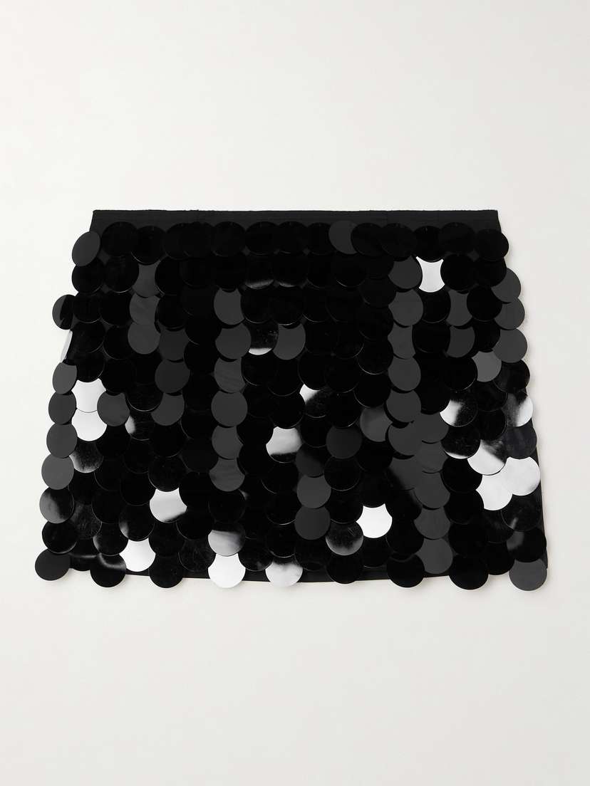 16Arlington Haile Paillette-embellished Satin Mini Skirt - UK 16