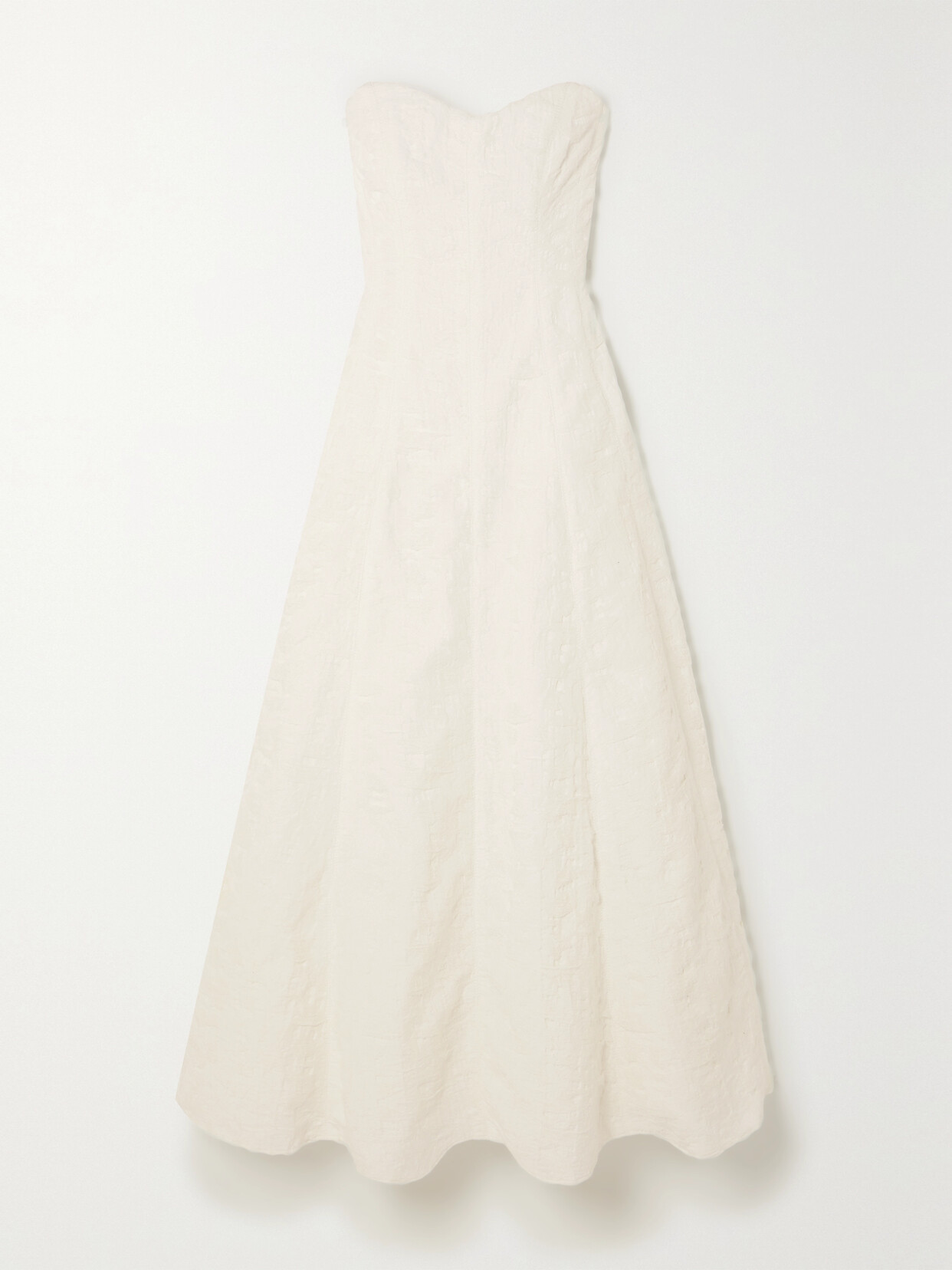 Aje Vibration Strapless Jacquard Gown In Ivory