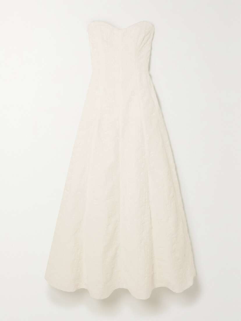 Aje Vibration Strapless Jacquard Gown