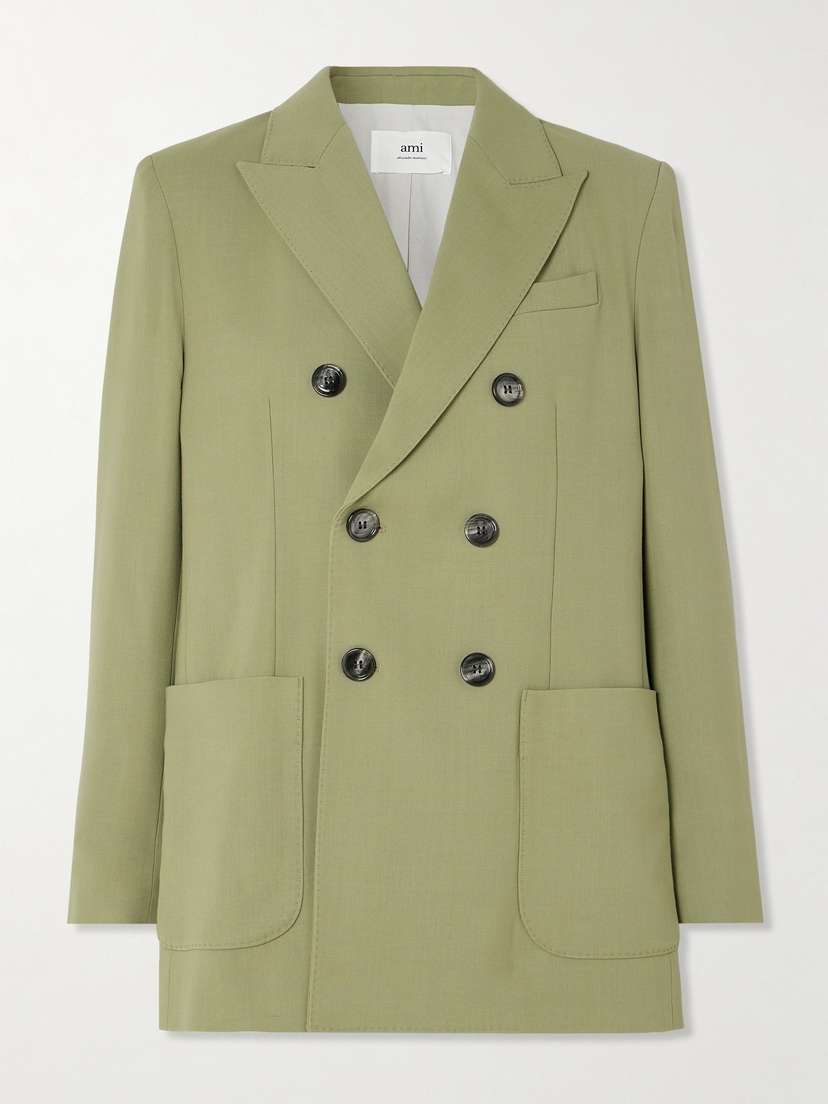 AMI PARIS Double-breasted Twill Blazer