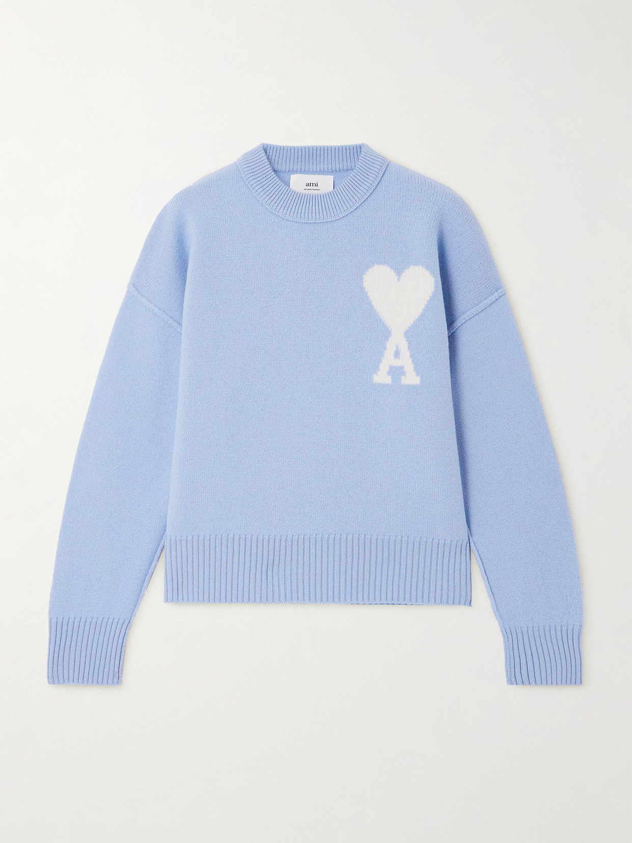 AMI PARIS - + Net Sustain Adc Intarsia Wool Sweater - Blue