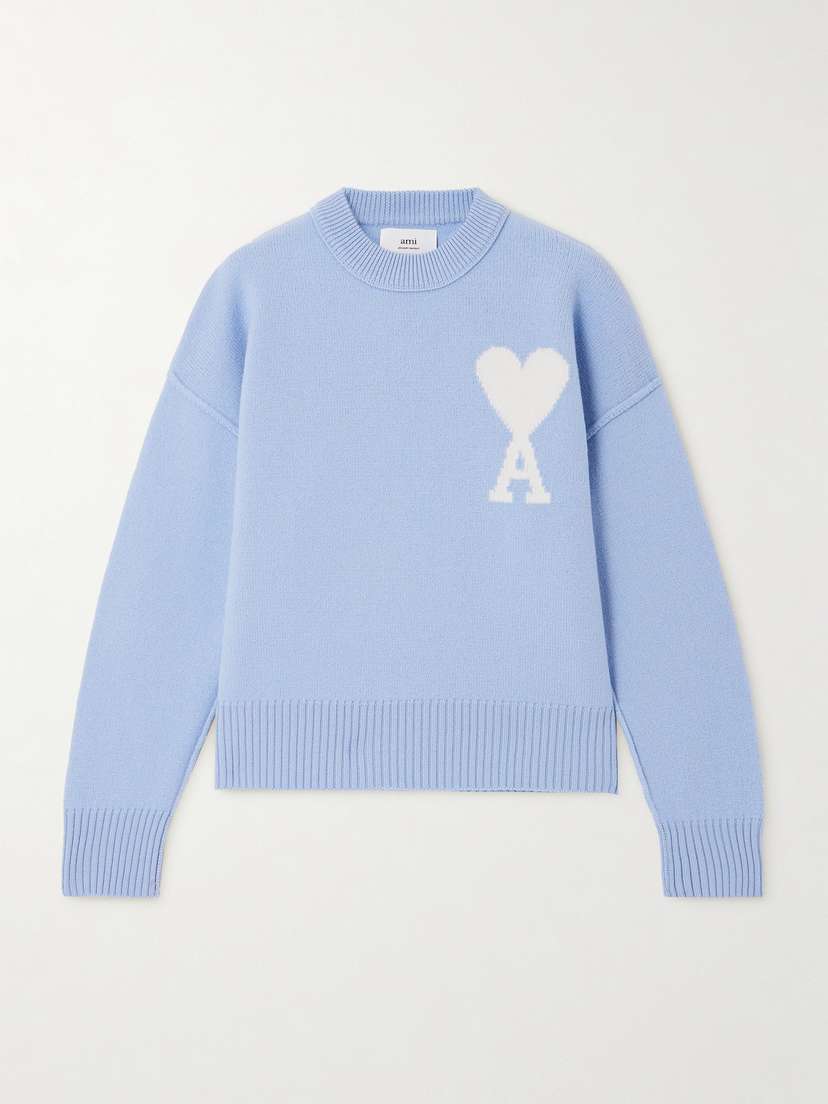 AMI PARIS + Net Sustain Adc Intarsia Wool Sweater