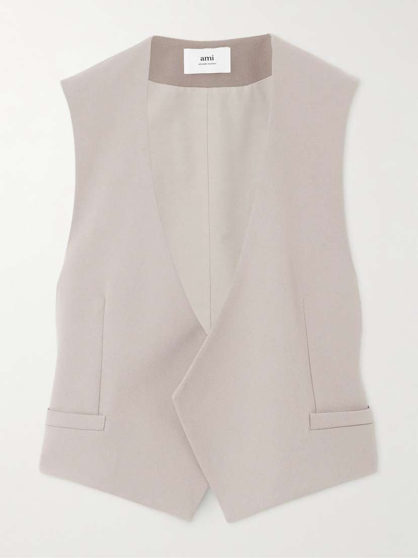 AMI PARIS Wool-crepe Gilet