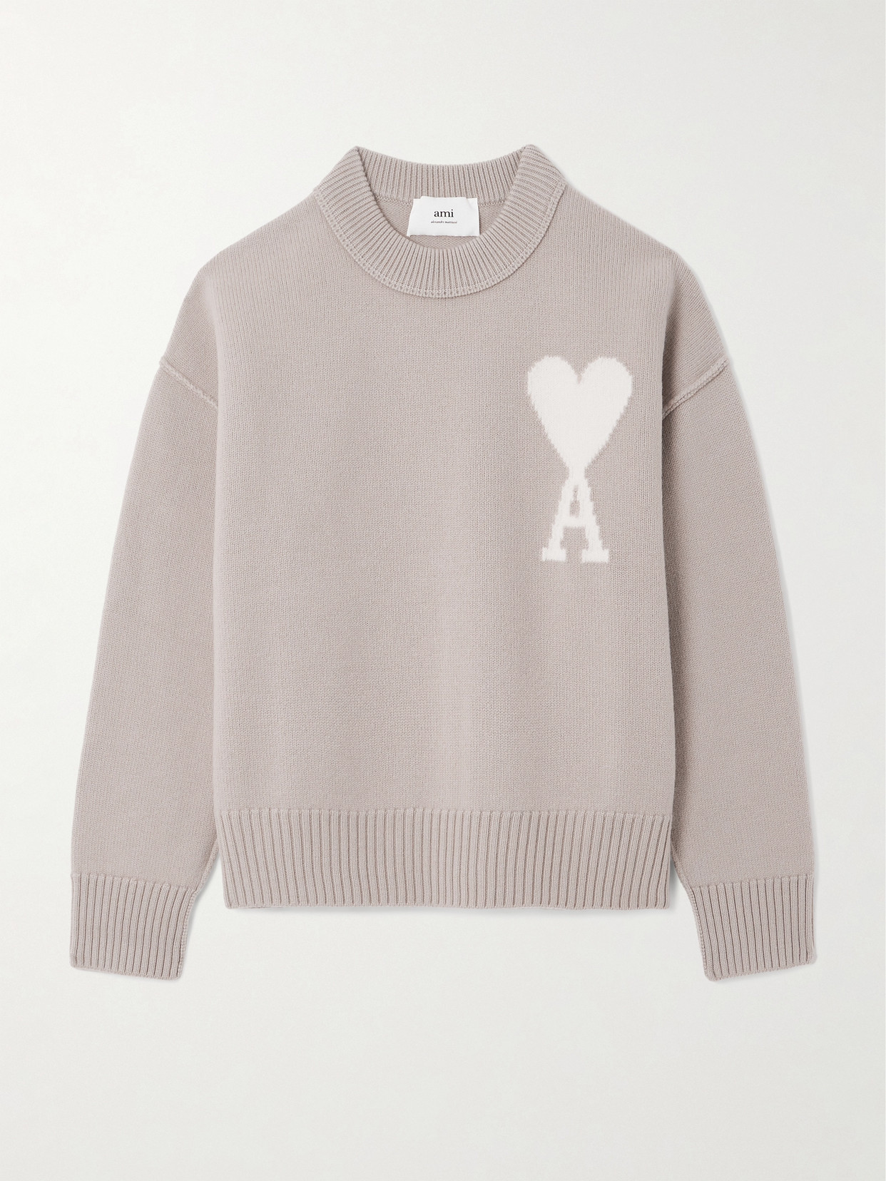 AMI PARIS - + Net Sustain Adc Intarsia Wool Sweater - Neutrals