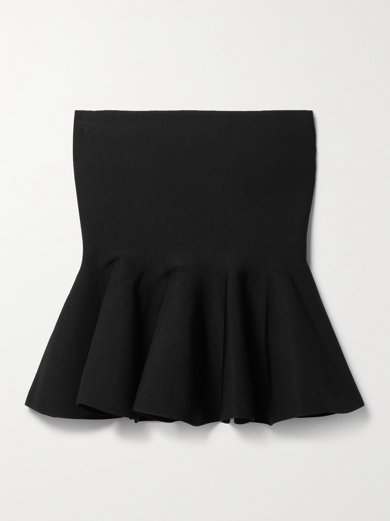 Shop A.l.c Eliza Strapless Ruffled Stretch-knit Top In Black