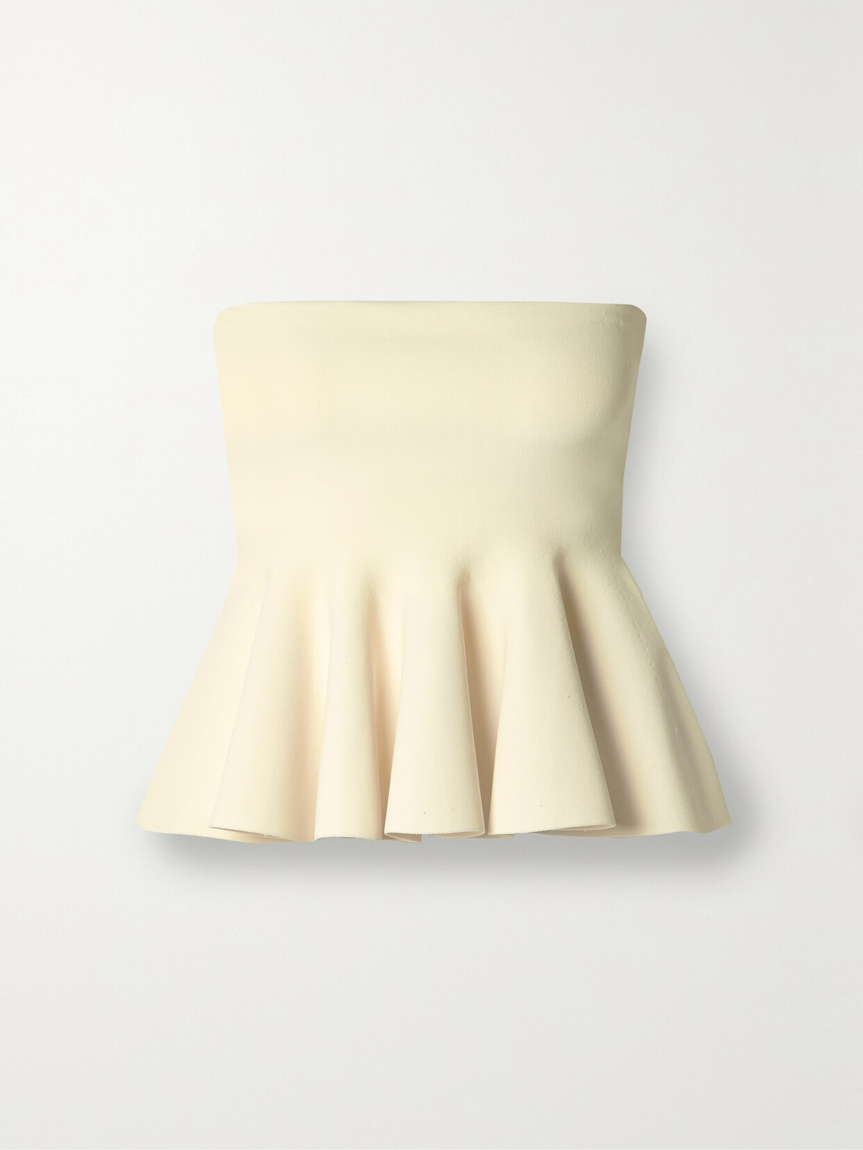 A.L.C. - Eliza Strapless Ruffled Stretch-knit Top - Cream