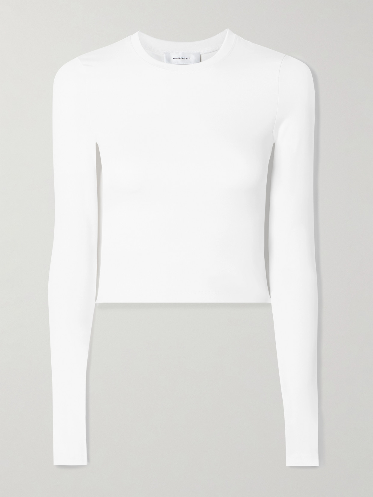 Wardrobe.nyc Cropped Stretch-jersey T-shirt In White