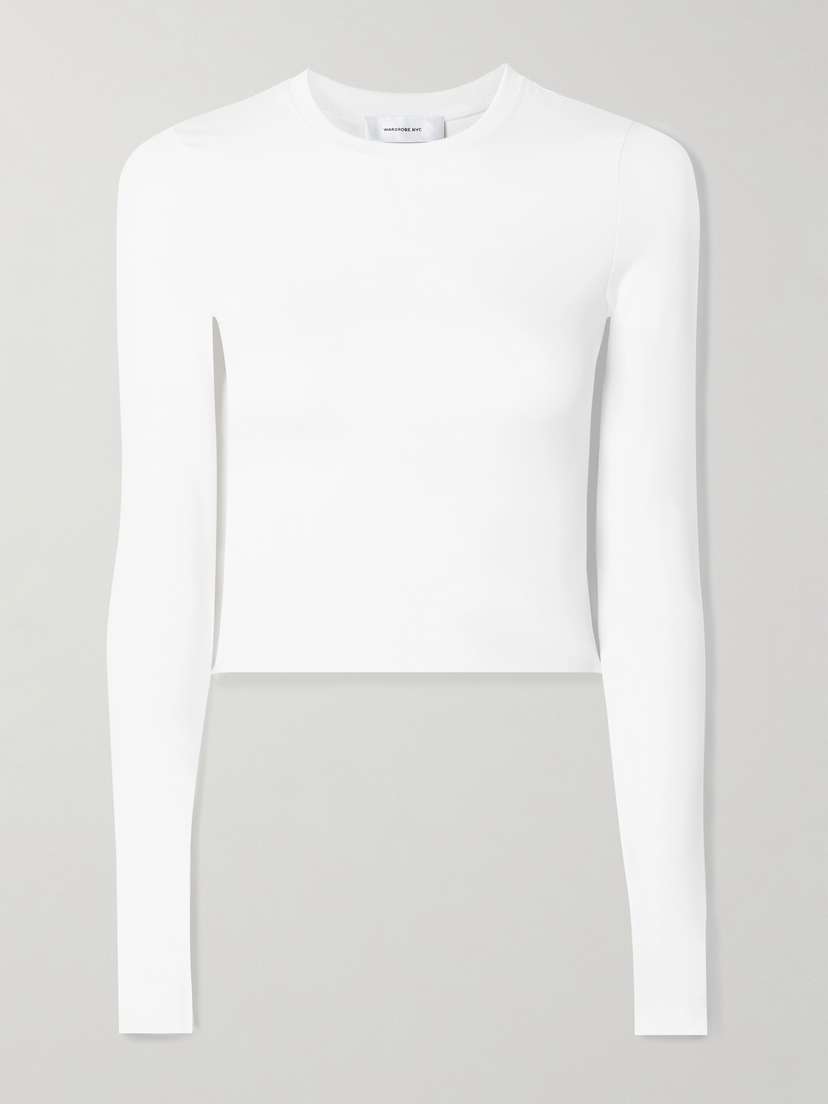Wardrobe.NYC Cropped Stretch-jersey T-shirt
