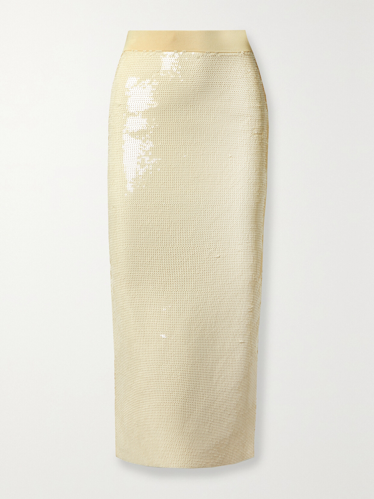 A.l.c Joan Sequined Stretch-knit Midi Skirt In Cream