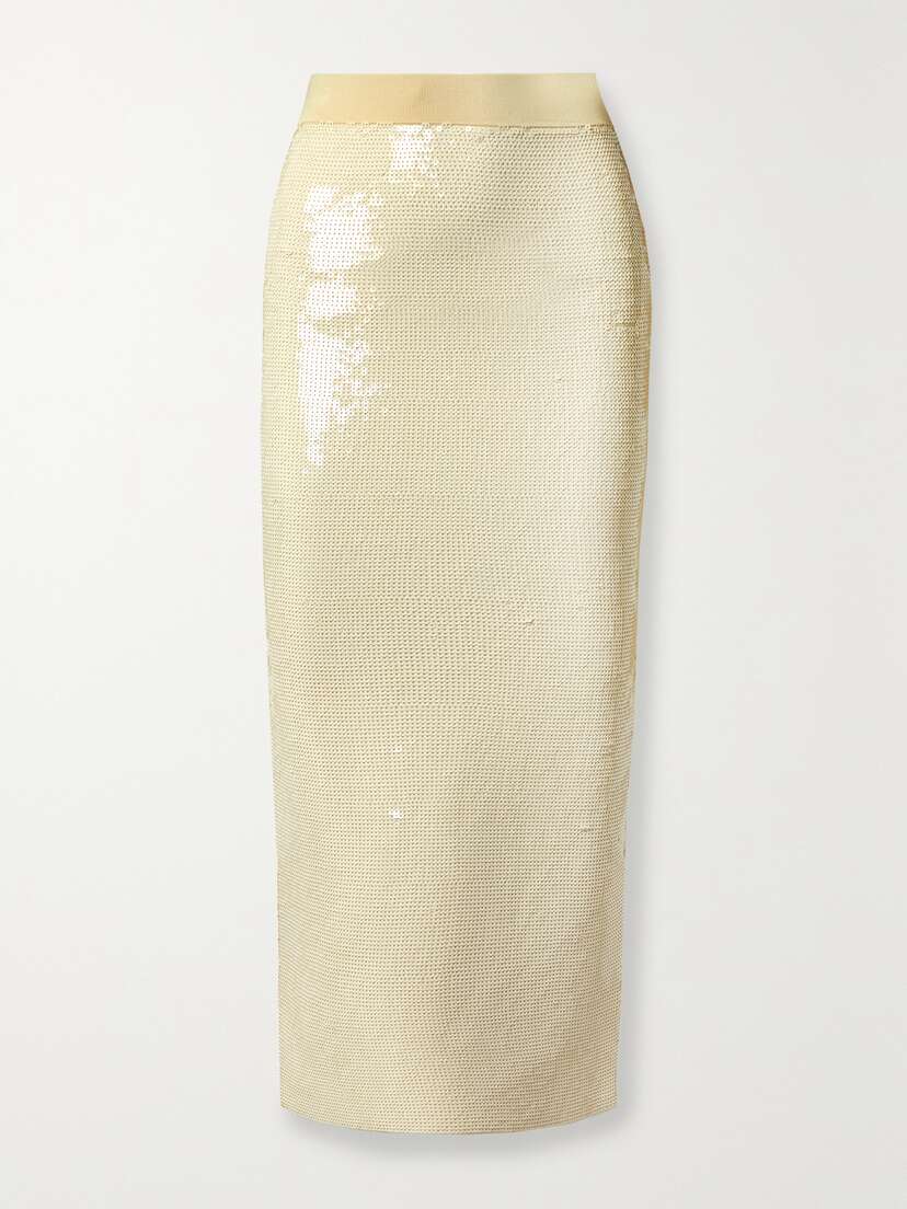 A.L.C. Joan Sequined Stretch-knit Midi Skirt