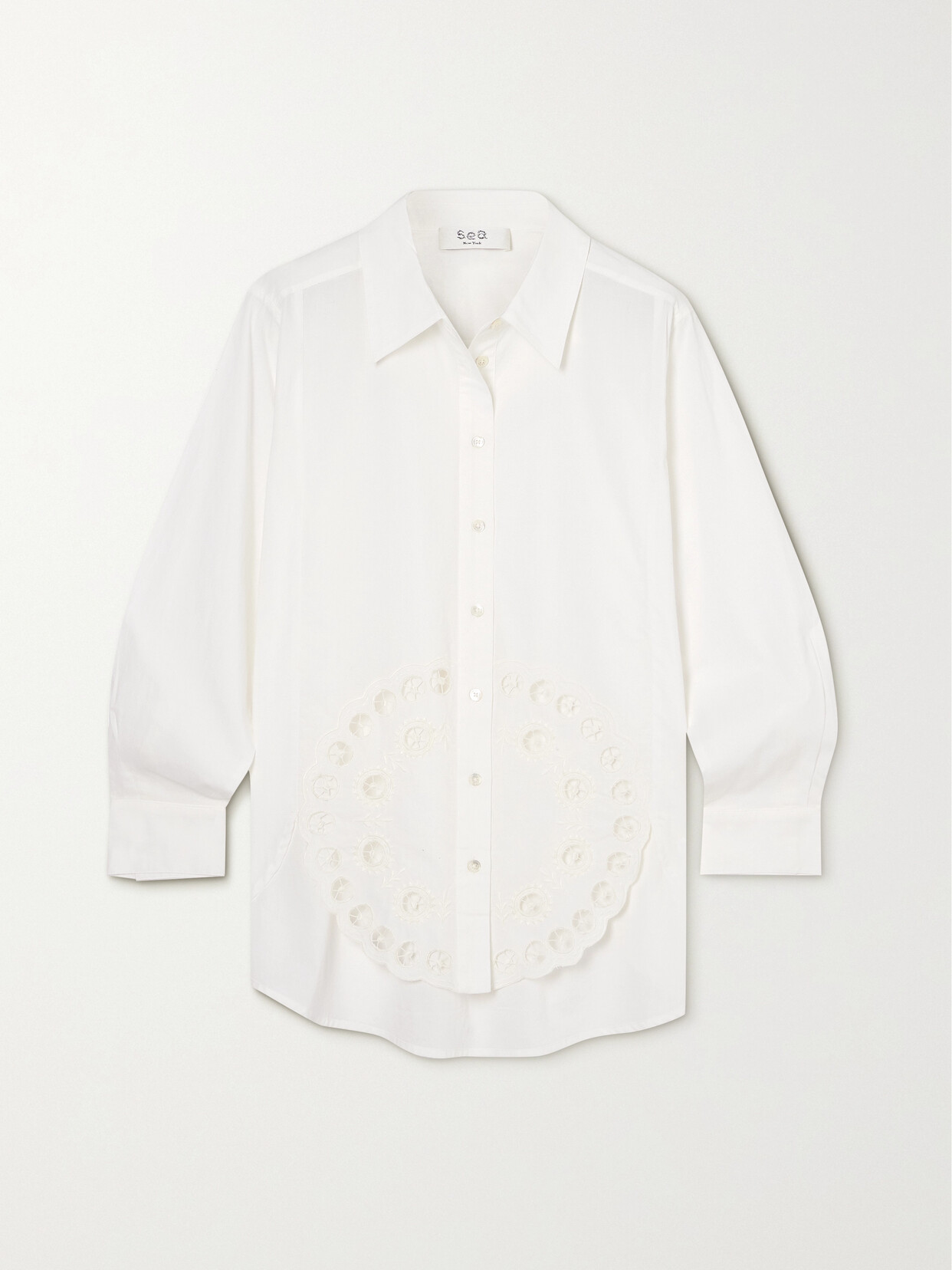 Sea - Arabella Cutout Embroidered Cotton Shirt - Cream