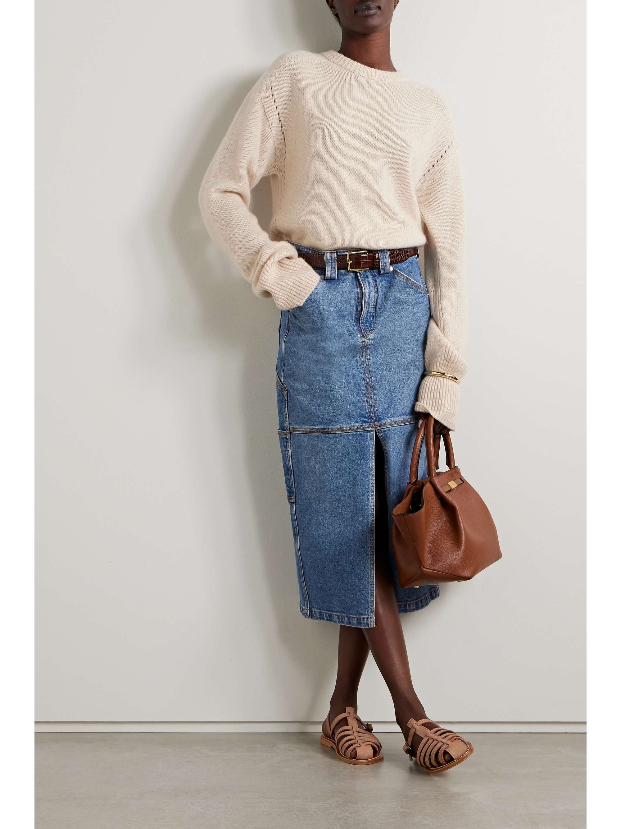 A.L.C. Alden denim midi skirt | NET-A-PORTER