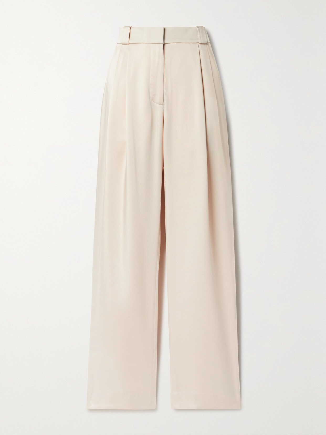 A.l.c Fynn Pleated Crepe Wide-leg Trousers In Cream