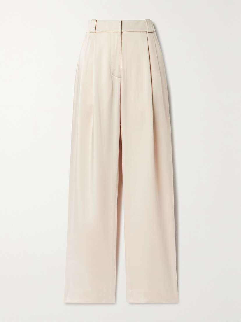 A.L.C. Fynn Pleated Crepe Wide-leg Pants