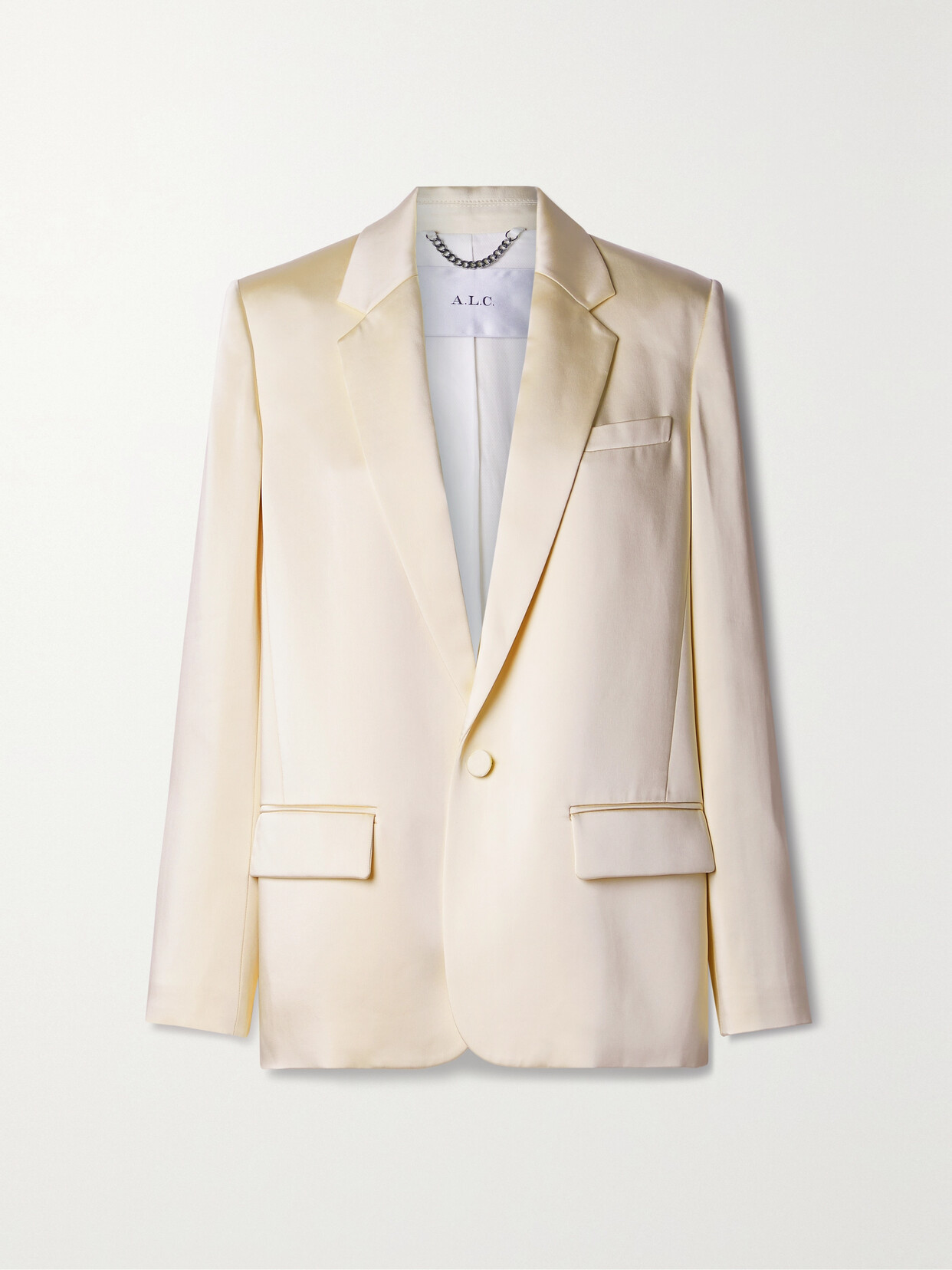 Shop A.l.c Axel Satin-crepe Blazer In Off-white