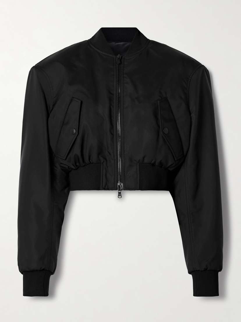WARDROBE.NYC Cropped Shell Bomber Jacket