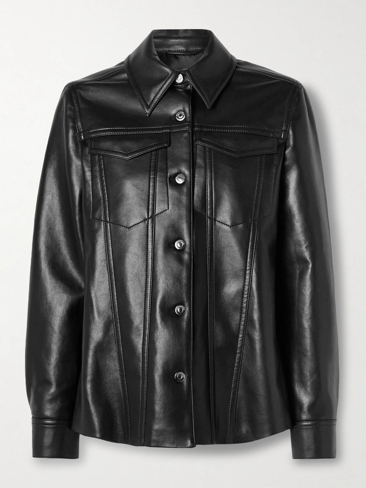 Shop Nanushka Rocio Leather And Faux Leather Jacket In Black