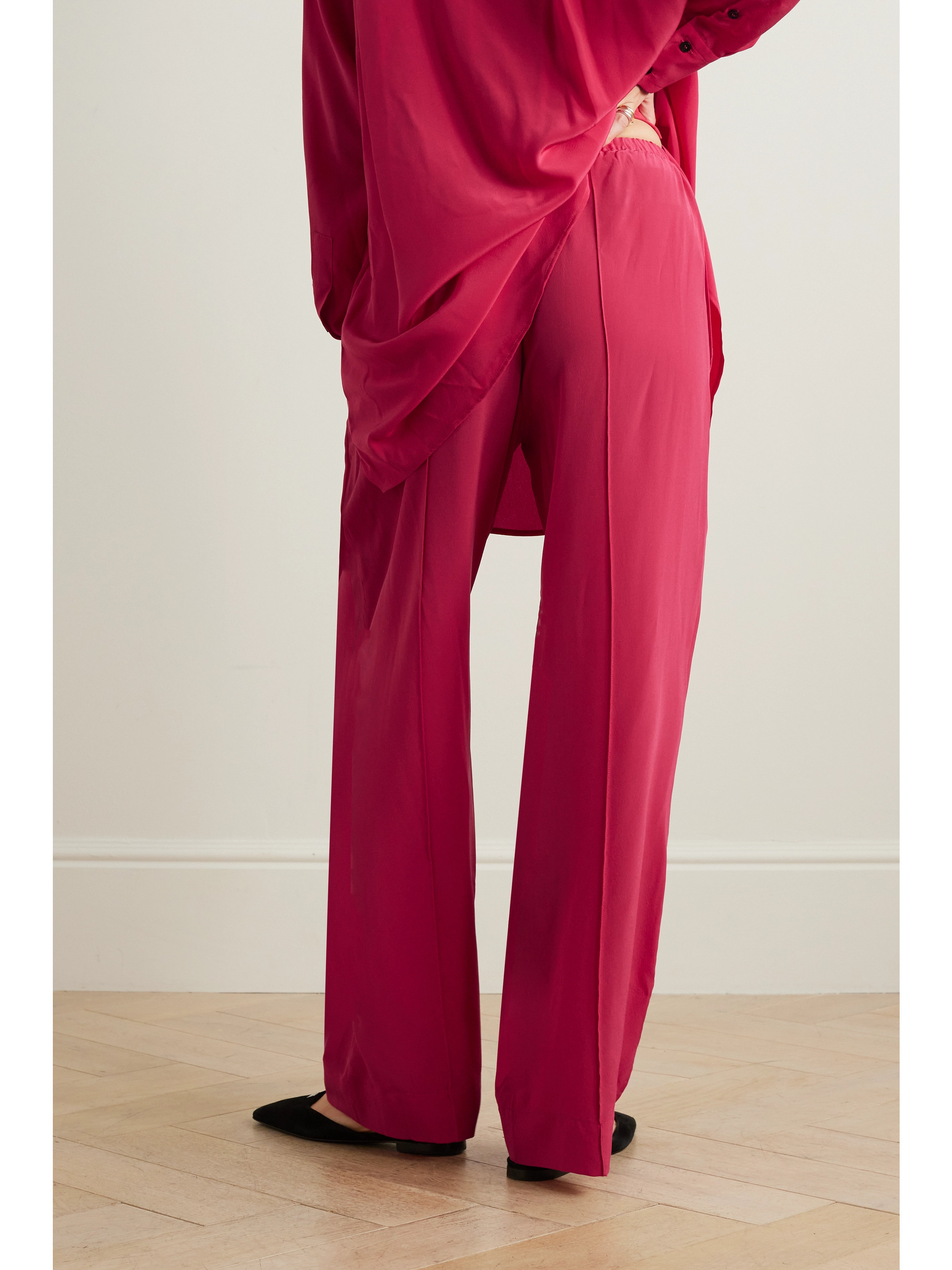 Esse Studios Classico silk crepe de chine wide-leg pants