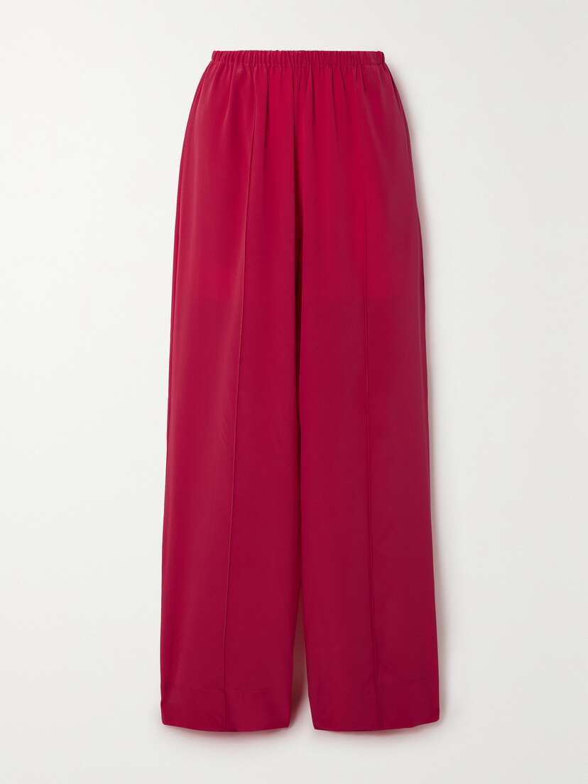 ESSE Studios Classico Silk Crepe De Chine Wide-leg Pants