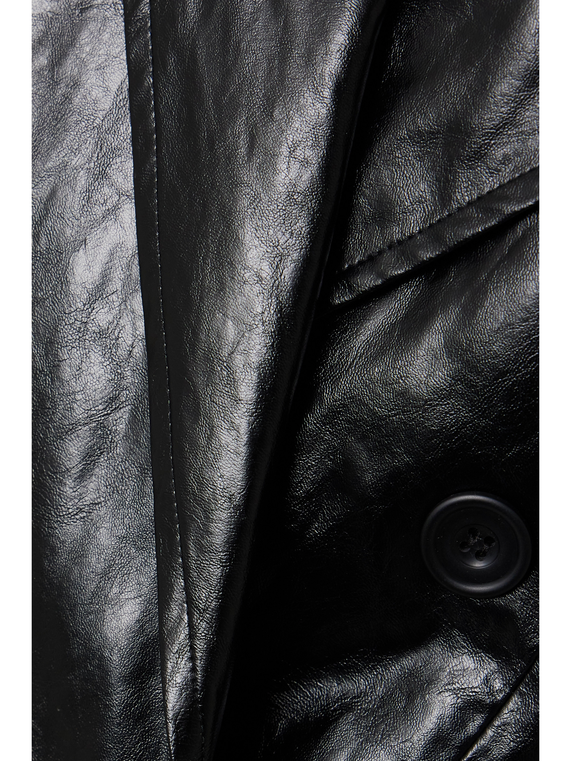 Esse Studios Milos double-breasted crinkled faux leather blazer